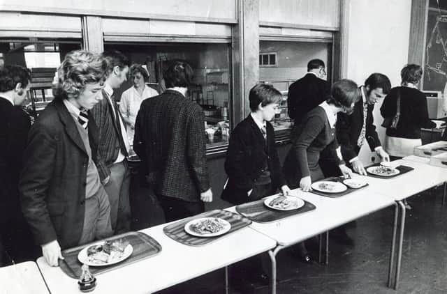 Lunch time at Ashleigh School, Sheffield, in 1971