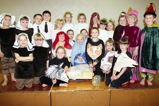 Back to 1992 for this view of the Hasting Hill Primary School Nativity. Who do you recognise?