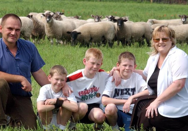 The Cooper family on Haxey Farm. 2004.