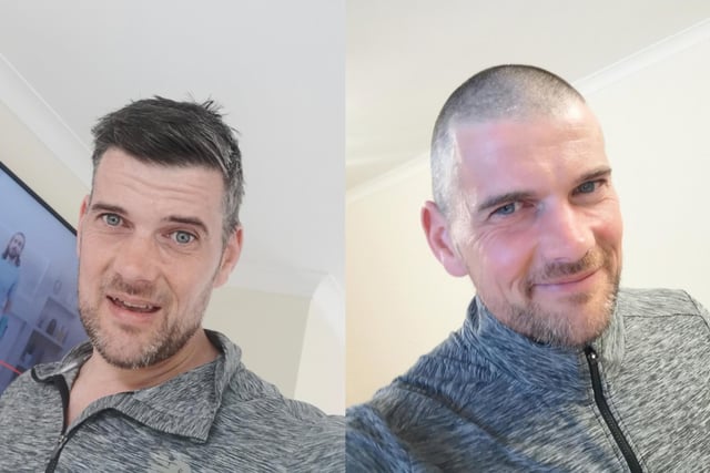 Martin Gardner, a chief petty officer in the Royal Navy, from Bedhampton, didn't need a haircut but gave himself a grade 1 trim to raise £1,250 for NHS Together.