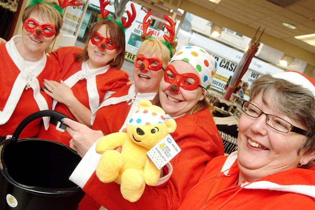 Bulwell's Bon Marche staff dressed up all festive for the Children in Need Appeal in 2008