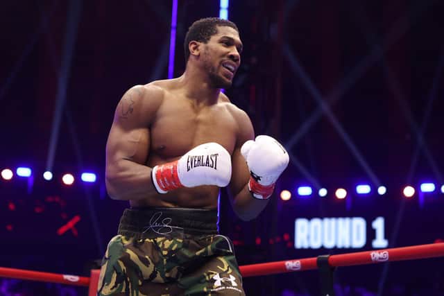 Anthony Joshua during his heavyweight contest against Kristian Prenga in July, 2026