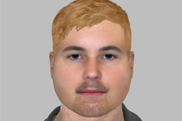 South Yorkshire Police have released this efit of a man they want to identify as part of an investigation into a sexual assault on a schoolgirl at Barker's Pool on November 20, minutes after the Christmas Lights switch-on there.