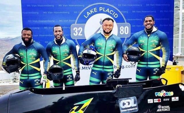 Former Sheffield Hallam student Ashley Watson (second from right) and his Jamaica team-mates.