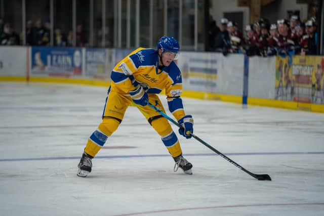 Cole Shudra on the ice for Leeds Knights. Picture: Oliver Portamento/Leeds Knights