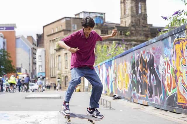 Skateboarders on Exchange Street. Picture Scott Merrylees