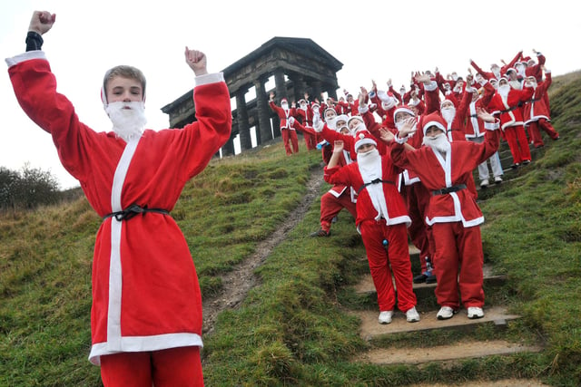 Pupils from Biddick School climbed Penshaw Monument dressed as Santa in 2012. Remember this?