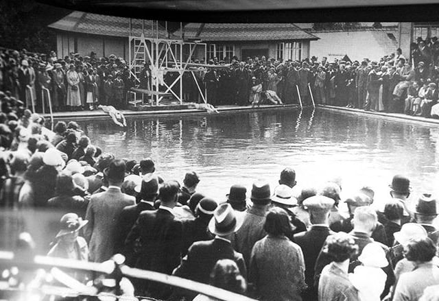 The opening day of the Longley Swimming Pool, September 3, 1938