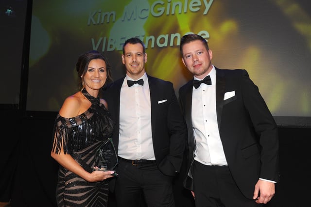 David Ainslie from Aerial Direct with Kim McGinley, winner of Entrepreneur of the Year Award.
(210220-8483)