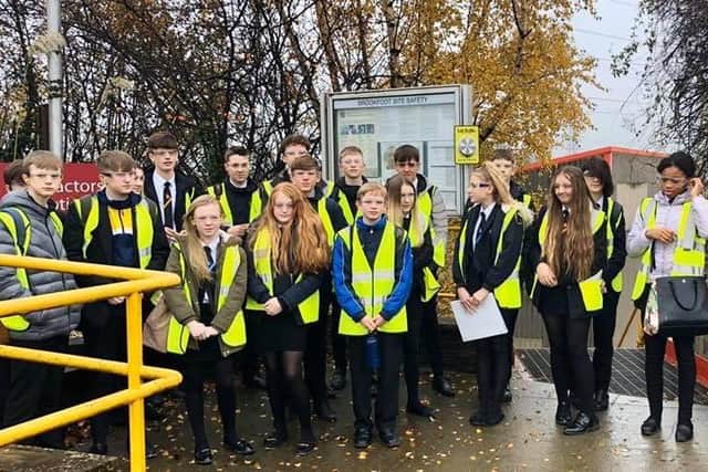 Engineering & construction Ambassadors from Penistone Grammar School visit Marshalls plc, manufacturer of natural stone and concrete landscaping products, in West Yorkshire, to learn more about the company and its production processes