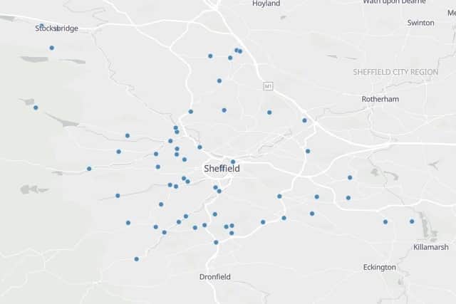 Map of Sheffield's public toilets.