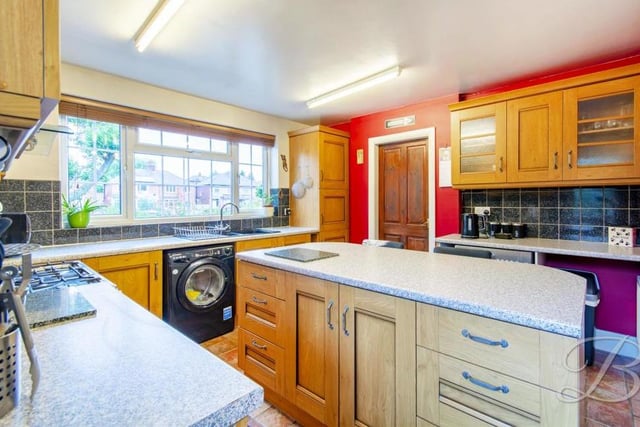 A second shot of the modern kitchen, which is brilliant for breakfasts and also to show off your culinary skills. There is also an inset sink and drainer, cupboard for additional storage, and space and plumbing for a washing machine.