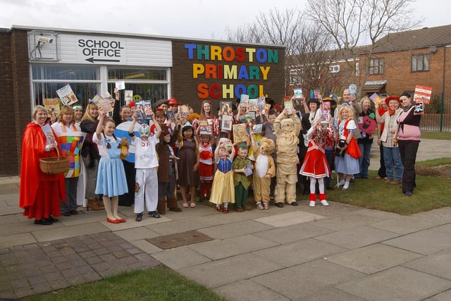 It's Book Day in 2008 and look at the fun they had at Throston Primary School. Question is, were you in the photo?