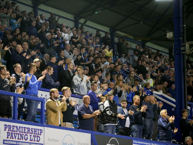 Fans clapping in honour of Sophie Fairall during the Sky Bet League One match between Portsmouth and Plymouth Argyle at Fratton Park on September 21, 2021.