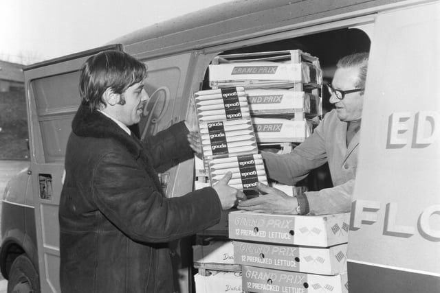 At Edinburgh Fruit Market, one of the Rankins fruit and vegetable family takes delivery of a batch of candles from Holland for use in the power cuts caused by the miners' strike of February 1972.