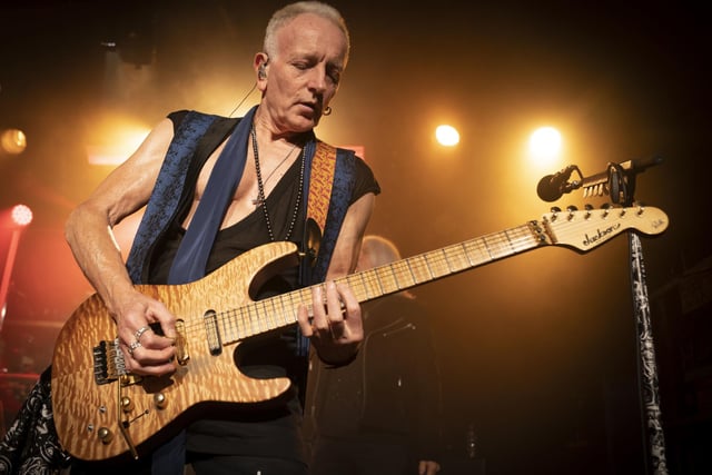 Def Leppard guitarist Phil Collen performs on stage during their "One Night Only" gig at the Leadmill in Sheffield. Picture date: Friday May 19, 2023. PA Photo. Photo credit should read: Danny Lawson/PA Wire