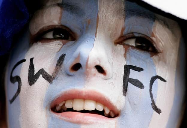 A Sheffield Wednesday fan at the 2005 League One play-off final against Hartlepool United at the Millennium Stadium.  (Photo by Ian Walton/Getty Images)
