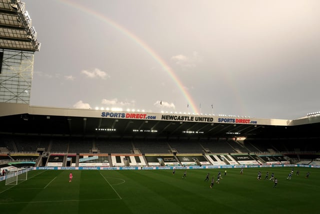 St James' Park capacity: 52,338 - One metre adjusted capacity, lower limit: 14,240