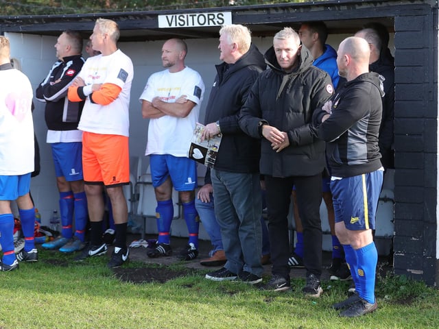 George Foster, Aidy Boothroyd and Steve Parkin in the dug out.