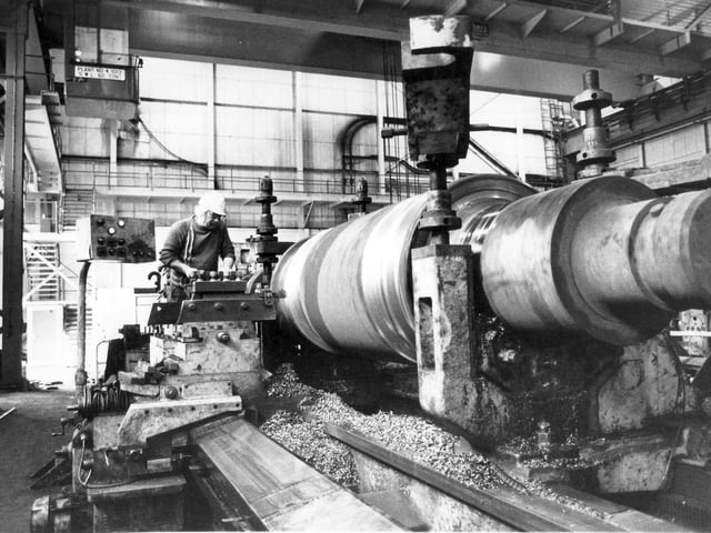 Working in the Tinsley Park works of the British Steel Corporation, Sheffield, in 1977