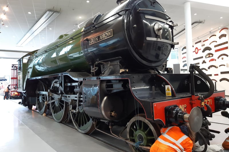 The steam loco Green Arrow in Danum Gallery, Library and Museum