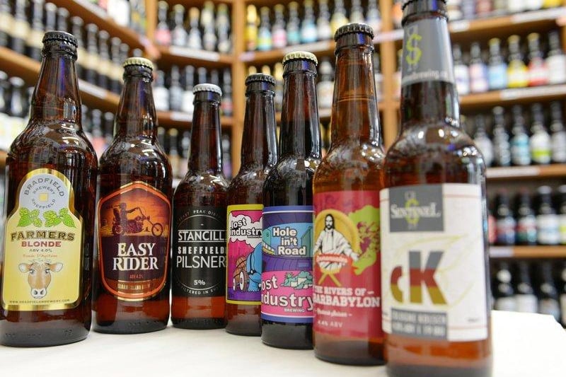 Sheffield-made beers are pictured on sale at Beer Central, which packs a large array of local, national and international craft beers, real ales & ciders into their unit on the market. For more information please visit: https://www.facebook.com/BeerCentralLtd