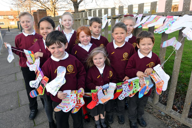 Holy Trinity C of E Academy's anti-bullying project told through sock decoration messages 4 years ago. Remember this?