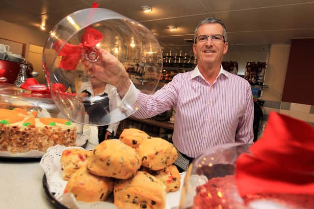 Andrews Cafe tea rooms has closed down after business levels failed to recover post pandemic.  Pictured is Andrew Whewell from Andrew's Cafe Tea Rooms when it was still open. Picture: Chris Etchells