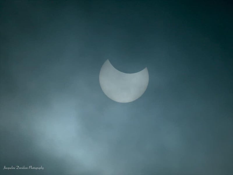 In the UK, the most favourable place to watch, in terms of the percentage of the Sun's disc that gets covered up, was in Scotland, particularly the north. Here is photographer Jacqueline Davidson's photo from Fife.