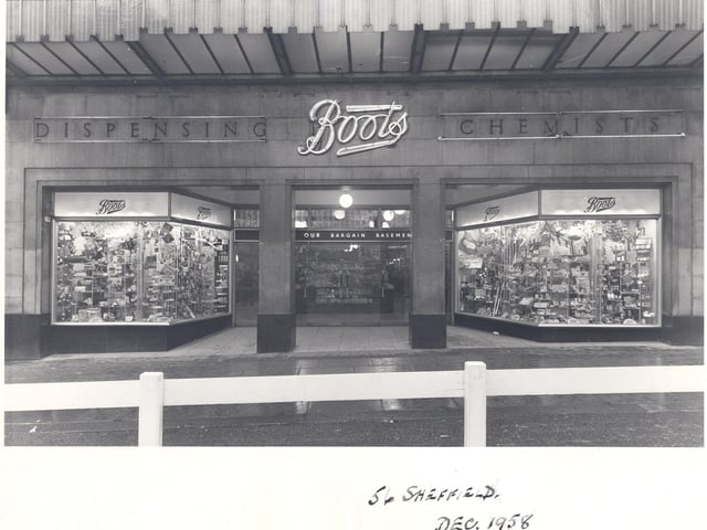 Boots on High Street, Sheffield, in 1958