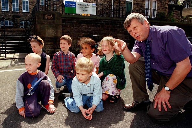 Pictured at Hunters Bar Junior School is head teacher David King as he shows next years pupils around the school (July 1998)