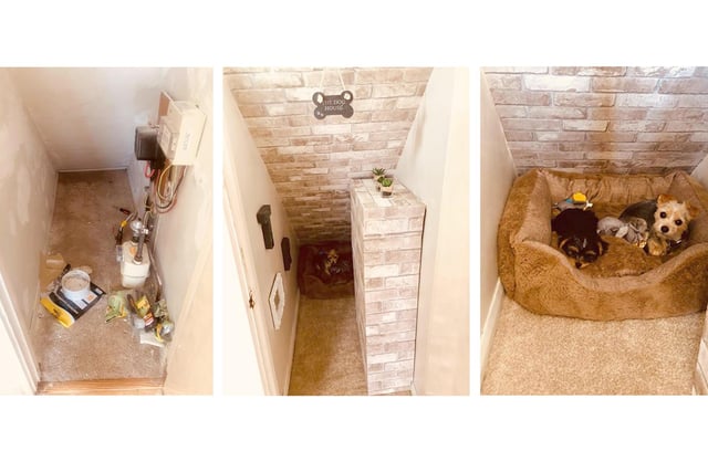 Rox Porter, from Fareham, gave her furry friends a new place to chill after re-purposing the cupboard under her stairs. Being in the dog house has never been more favourable.
