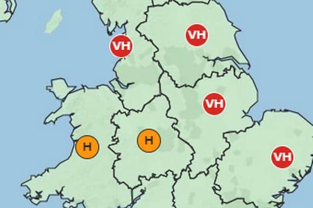 Pollen levels are expected to be very high this weekend. Picture: Met Office