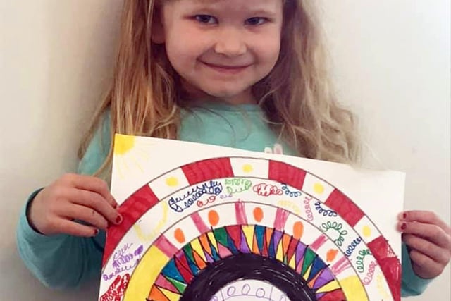 Chesterfield Rainbow picture. Painting by Bella aged 4. Sent in by Sarah Jayne Cave.