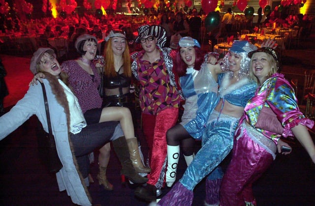 At the ultimate Christmas Party 2002 at Ponds Forge, are, left to right, Lorna McNeill, Annette Lee, Donna Roberts, Harry Brown, Sarah Wright, Jane Hutchins and Melanie Wilson.    20 December 2002