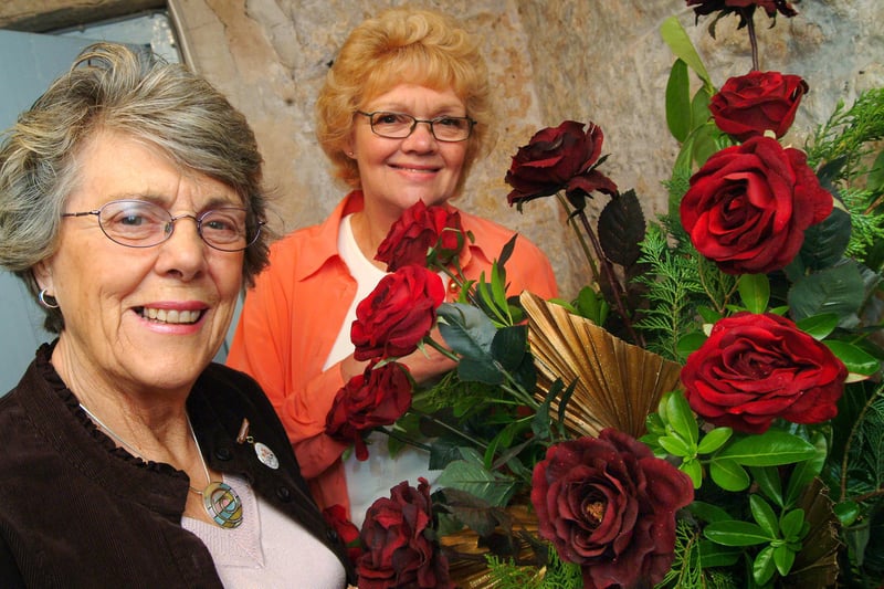 The Old Mill, Church Lane, Carlton-in-Lindrick held it's annual flower festival in 2006. L-R: Jeanne Welch (Chairman) & Christine Coldwell (Vice Chair).