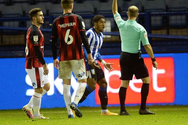 Sheffield Wednesday will be appealing Kadeem Harris' red card. (Pic Steve Ellis)