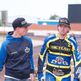 Kyle Howarth and manager Simon Stead. Picture: CHARLOTTE FLANIGAN