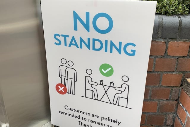 Customers at The Broadfield pub in Sheffield were reminded that standing was not allowed