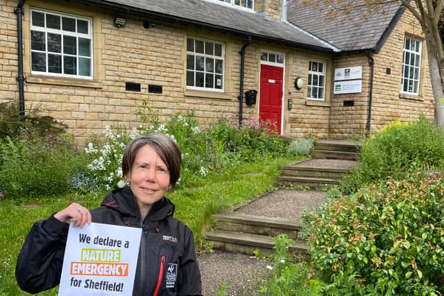 Sheffield and Rotherham WIldlife Trust CEO, Liz Ballard on the day we declared a nature recovery for Sheffield.