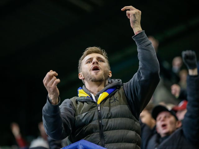 Mansfield Town fans who watched the 3-2 defeat at Tranmere Rovers.