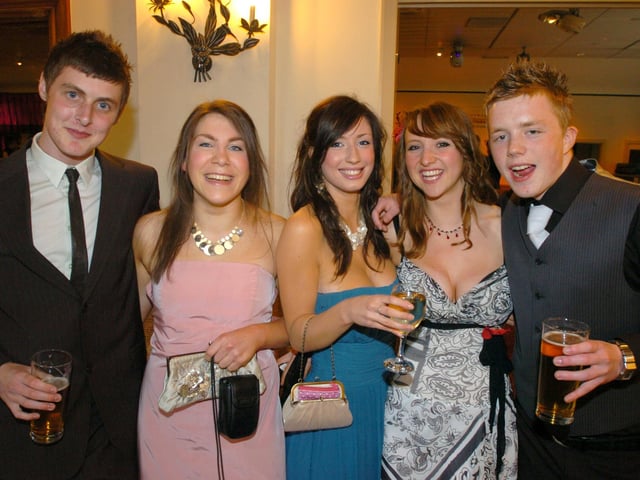 TAPTON SCHOOL PROM l/r: Luke Beaumont, Deborah Sedler, Eleanor Duffy, Katie Storer and Harry Pontefract at the Tapton School 6th Form Prom at Baldwins Omega. 24 May 2006