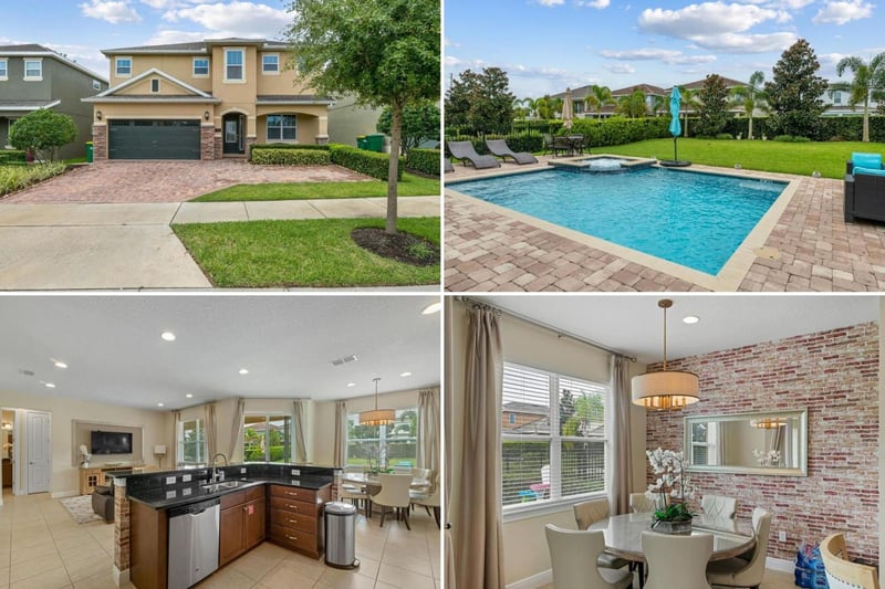 £400,000 in the sunshine state of Florida gets you a six bedroom and six bathroom detatched house with pool just a 10 minute drive away from the Disney theme parks.