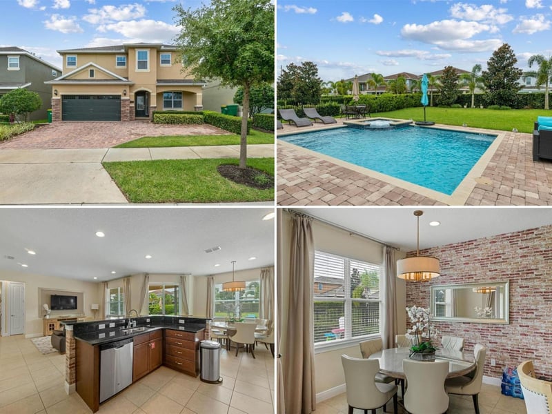£400,000 in the sunshine state of Florida gets you a six bedroom and six bathroom detatched house with pool just a 10 minute drive away from the Disney theme parks.