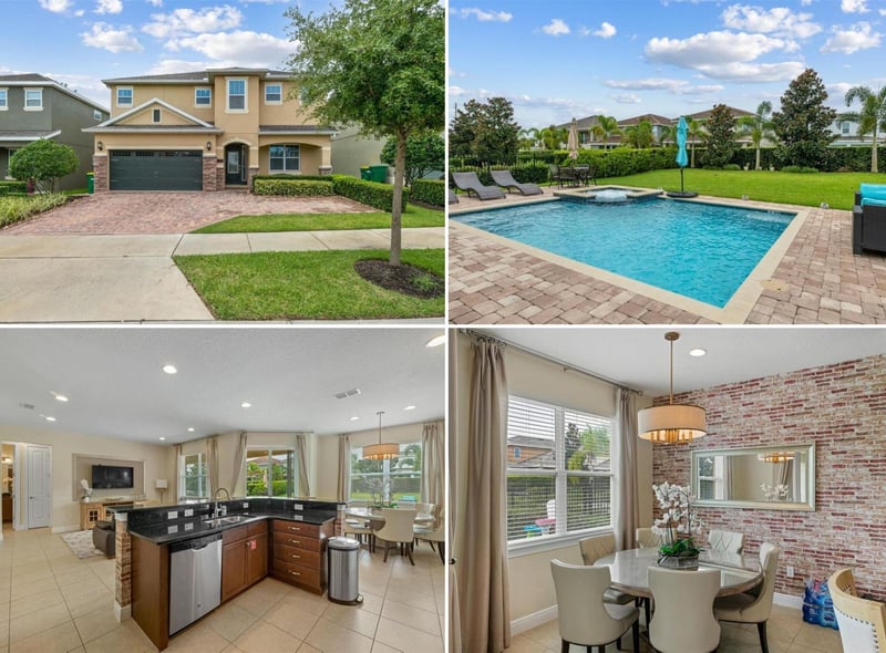 £400,000 in the sunshine state of Florida gets you a six bedroom and six bathroom detatched house with pool just a 10 minute drive away from the Disney theme parks.
