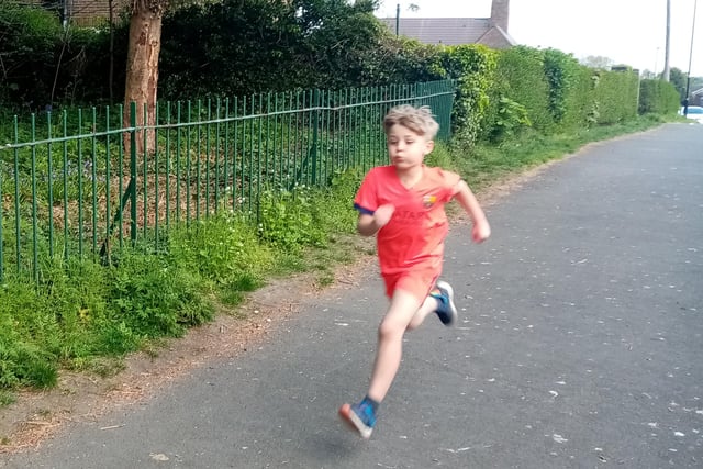 James Urwin, aged eight, of Norton, has been doing five miles worth of laps around Graves Park every day in aid of the NHS.
