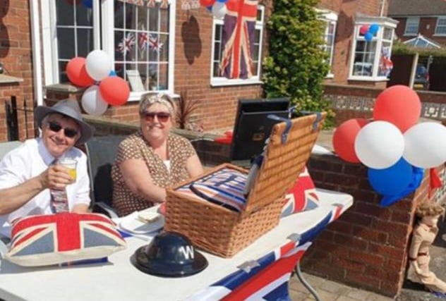Residents across the borough decked their homes with bunting and took picnics into their front yards and gardens to mark the anniversary of the end of World War Two in Europe, to have socially distanced street parties.