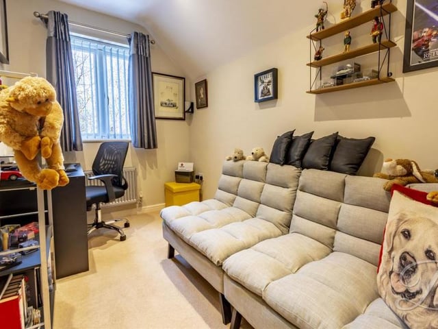The third bedroom is smaller than the other two. But it is versatile and could be used as an office if you are working from home.