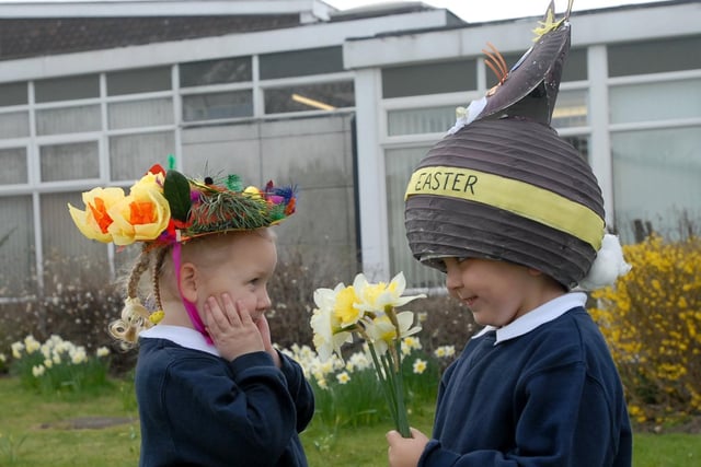 Here is a scene from the Easter bonnet parade at West Boldon Primary School. Remember this?