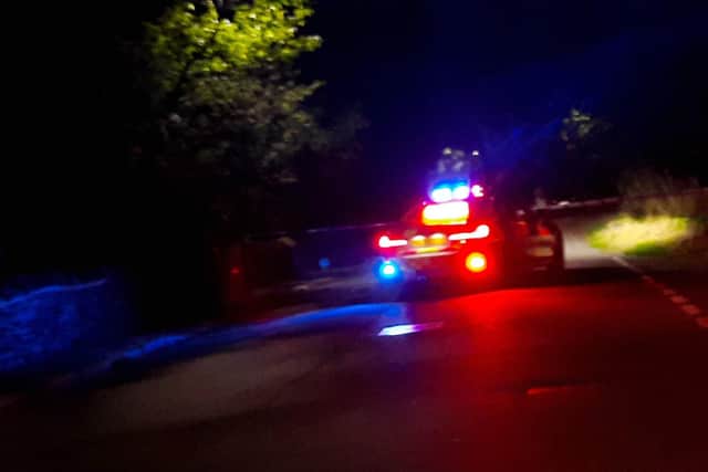 Police car on Common Lane, Bents Green.